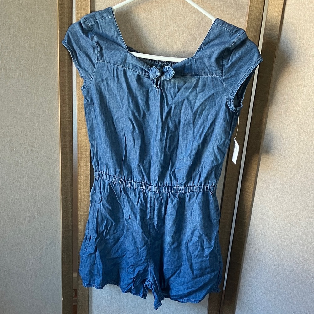Old Navy Indigo Chambray romper 14 nwt